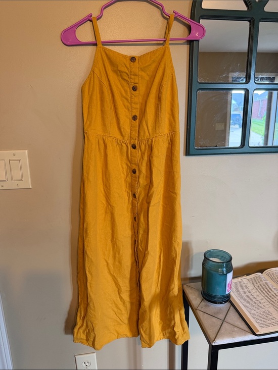 Old Navy Dresses & Skirts - Old Navy Mustard Yellow Button-Front Maxi Dress